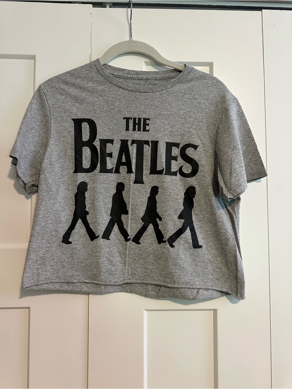 The Beatles Grey Cropped Graphic Tee